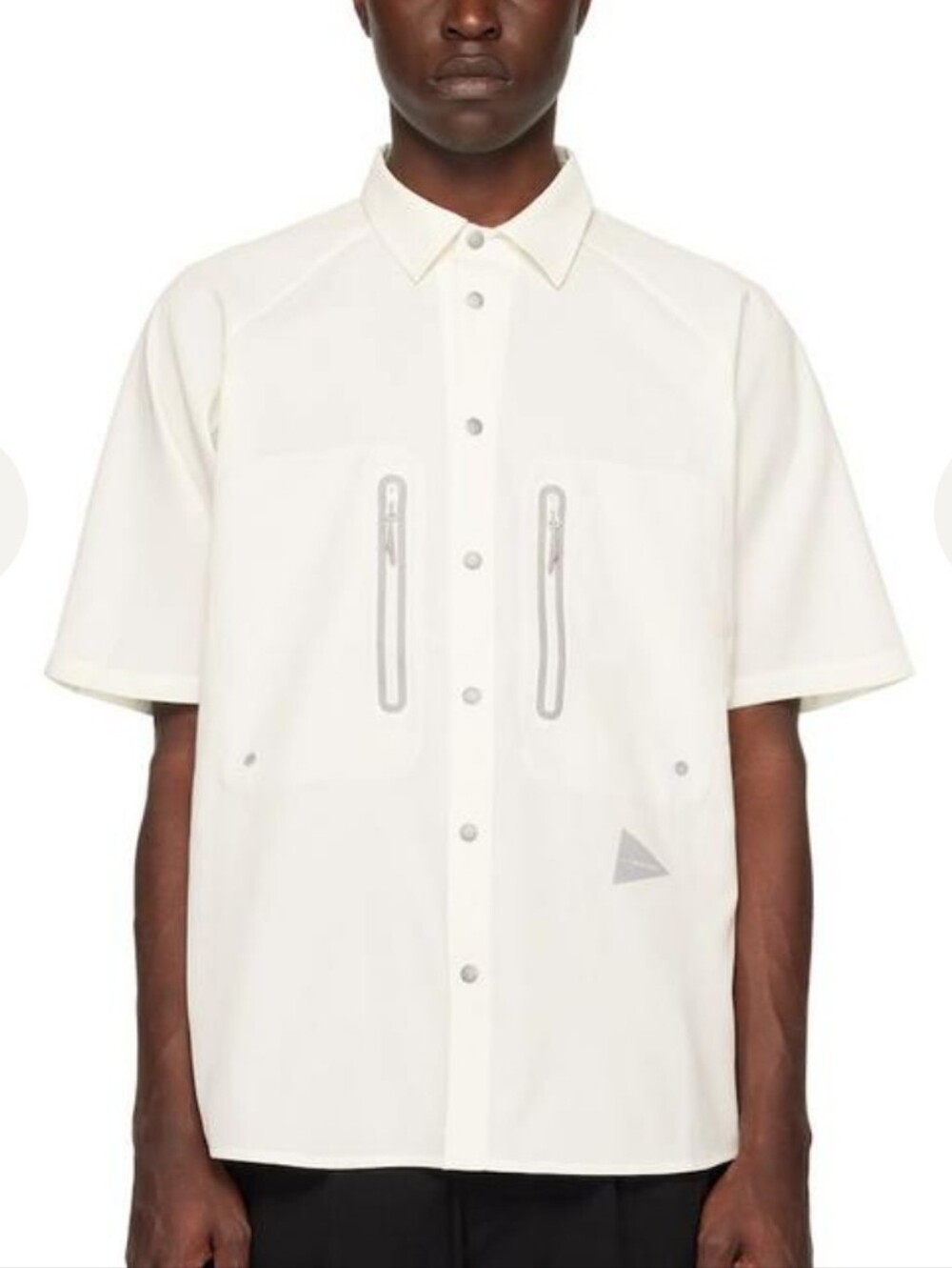AND WANDER OFF-WHITE TECH SS SHIRT Men's Large Outdoor Streetwear